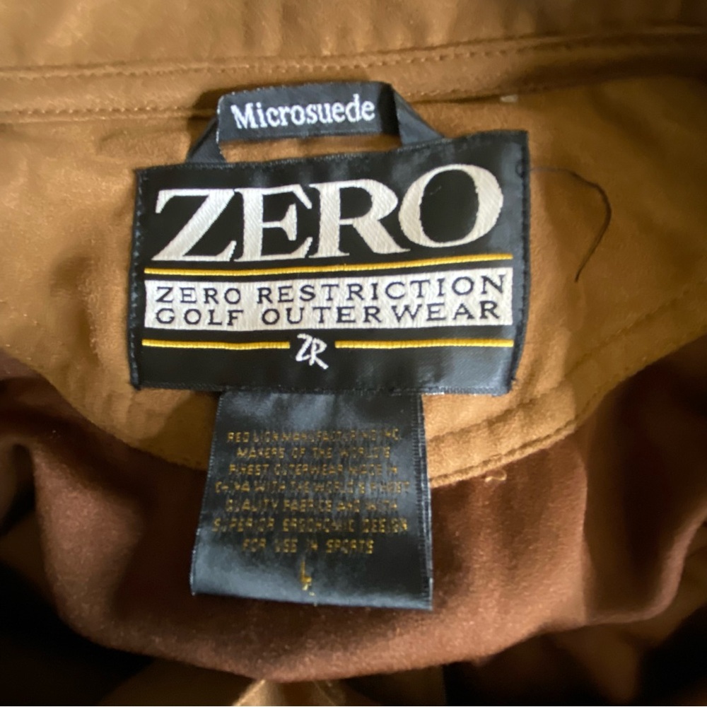 Zero Restriction Mens Large Brown Microsuede 1/4 … - image 6